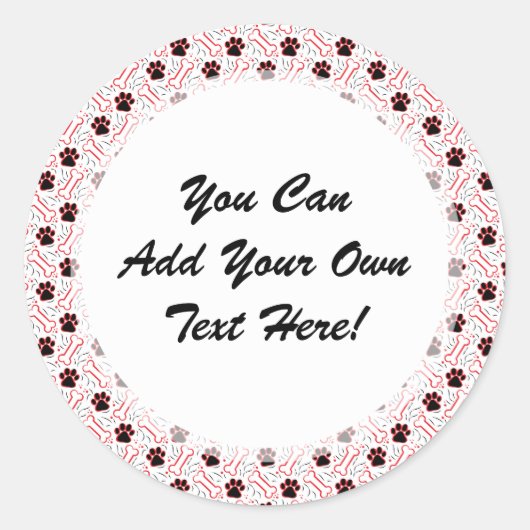 Paws en Botten Funny Design for Hondenliefhebbers Ronde Sticker (Voorkant)