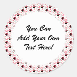 Paws en Botten Funny Design for Hondenliefhebbers Ronde Sticker