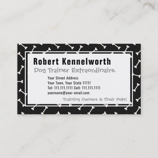 Paws en Botten Funny Design for Hondenliefhebbers Visitekaartje (Voorkant)