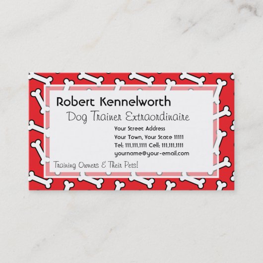 Paws en Botten Funny Design for Hondenliefhebbers Visitekaartje (Voorkant)