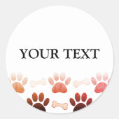 Paws en Botten met aangepaste verlooptekst Ronde Sticker (Voorkant)