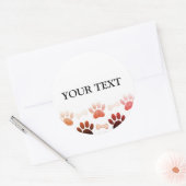 Paws en Botten met aangepaste verlooptekst Ronde Sticker (Envelop)