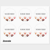 Paws en Botten met aangepaste verlooptekst Ronde Sticker (Vel)