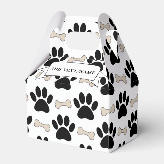 Paws en Botten Patroon Aangepast Bedankdoosjes (Achterkant)