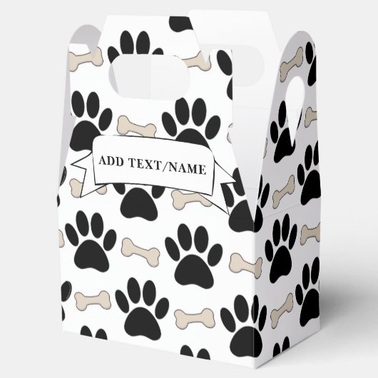 Paws en Botten Patroon Aangepast Bedankdoosjes (Geopend)