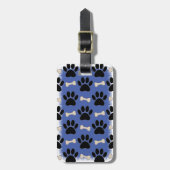 Paws en Botten Patroon Aangepast Blauw Bagagelabel (Voorkant verticaal)