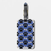 Paws en Botten Patroon Aangepast Blauw Bagagelabel (Achterkant verticaal)