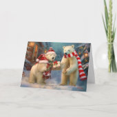 Paws en Cadeaus: Een Polar Beer Kerstuitwisseling Kaart (Voorkant)