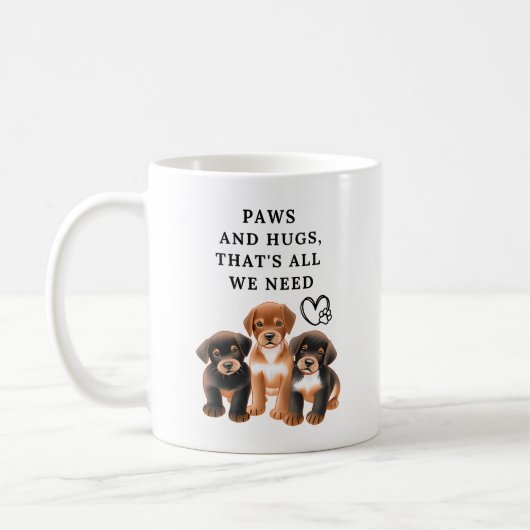 Paws en knuffels, dat is alles wat we nodig hebben koffiemok (Links)