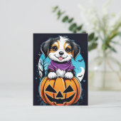 Paws en pompoenen, Leuke Halloween Briefkaart (Staand voorkant)