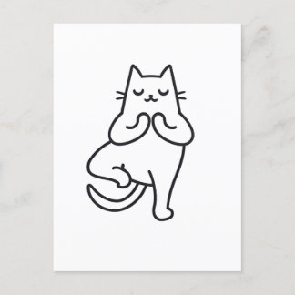 Paws en Poses: Feline Flow Yoga kattenliefhebber o Briefkaart