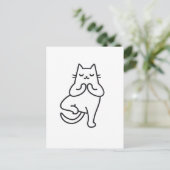 Paws en Poses: Feline Flow Yoga kattenliefhebber o Briefkaart (Staand voorkant)