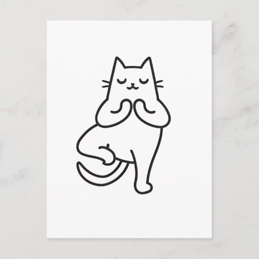 Paws en Poses: Feline Flow Yoga kattenliefhebber o Briefkaart (Voorkant)