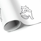Paws en Poses: Feline Flow Yoga kattenliefhebber o Cadeaupapier (Rol Hoek)
