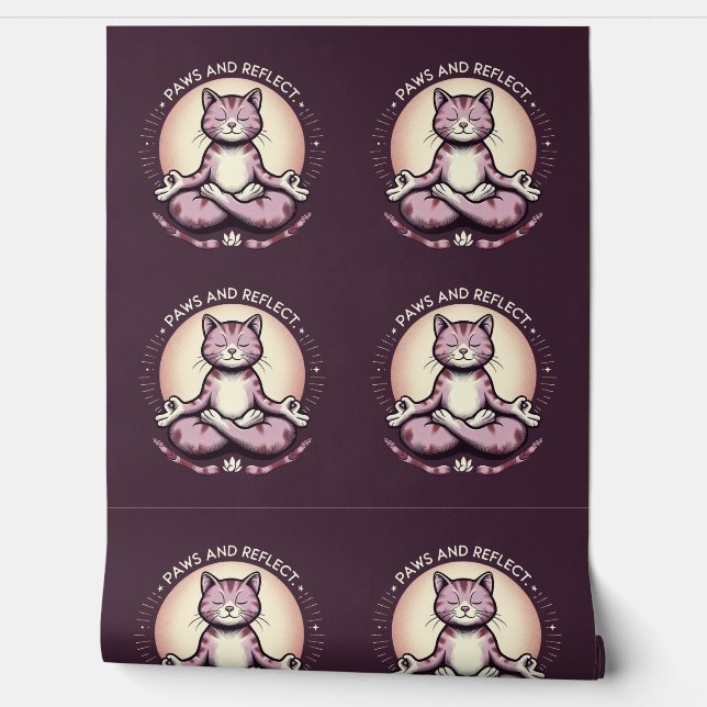Paws en Reflect Cat Zen-geïnspireerde Home Decor Behang (Afrollen)