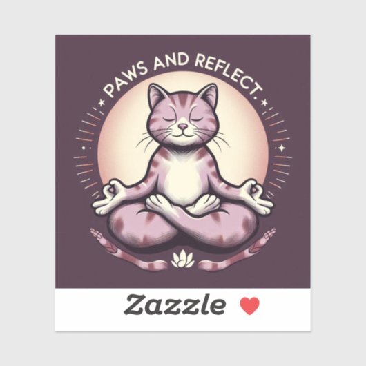 Paws en Reflect Yoga Kat Vinyl Mindful Kat Sticker (Vel)