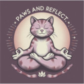 Paws en Reflect Yoga Kat Vinyl Mindful Kat Sticker (Voorkant)