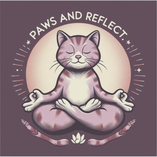 Paws en Reflect Yoga Kat Vinyl Mindful Kat Sticker (Voorkant)