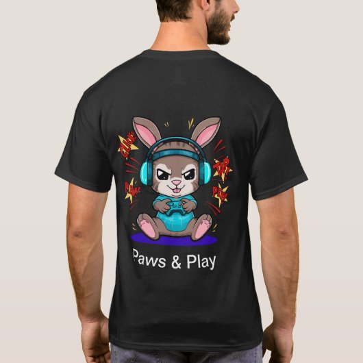 Paws en spelen Bunny | T-Shirt (Achterkant)