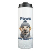 Paws & Flurries - Winter Dog Design Thermosbeker (Voorkant)