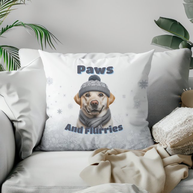 Paws & Flurries - Winter Hondenontwerp Kussen (Creator heeft geüpload)