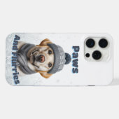 Paws & Flurries - Winterhondendesign iPhone Hoesje (Achterkant horizontaal)