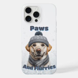 Paws & Flurries - Winterhondendesign iPhone 15 Pro Max Case