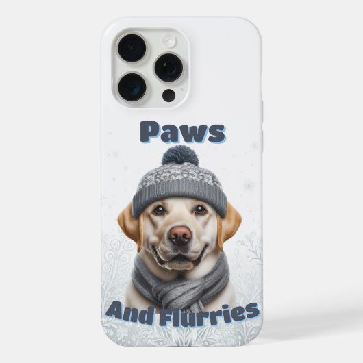 Paws & Flurries - Winterhondendesign iPhone Hoesje (Achterkant)