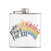 Paws for All – Rainbow Paw Print Unity Heupfles (Voorkant)