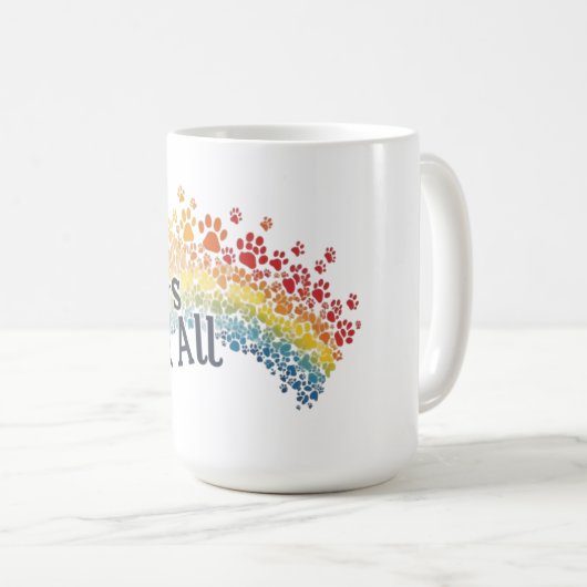 Paws for All – Rainbow Paw Print Unity Koffiemok (Voorkant rechts)
