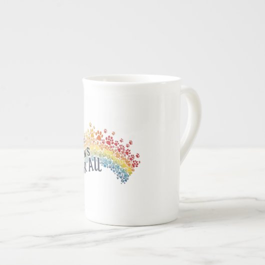 Paws for All – Rainbow Paw Print Unity  Porselein Kop (Voorkant rechts)