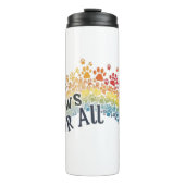 Paws for All – Rainbow Paw Print Unity  Thermosbeker (Voorkant)