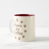 Paws for Coffee Tweekleurige Koffiemok (Voorkant links)