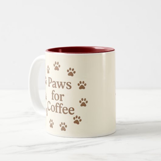 Paws for Coffee Tweekleurige Koffiemok (Voorkant links)