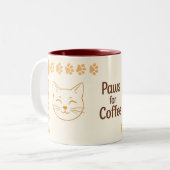 Paws for Coffee Tweekleurige Koffiemok (Voorkant links)