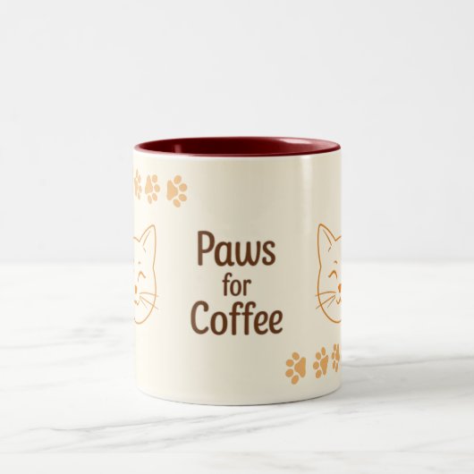Paws for Coffee Tweekleurige Koffiemok (Center)