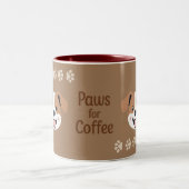 Paws for Coffee Two-Tone Coffee Mug Tweekleurige Koffiemok (Center)