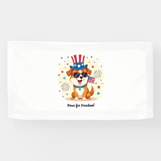 Paws for Freedom Banner - Schattigee Patriottische (Horizontaal)