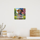 Paws for Freedom Feestelijke Hond Poster Print (Keuken)