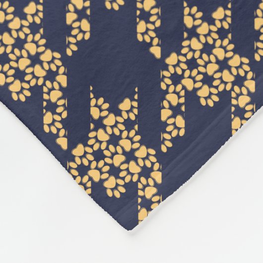 Paws-for-Houndstooth Fleece Blanket (marine/Butter (Hoek)