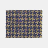 Paws-for-Houndstooth Fleece Blanket (marine/Butter Deken (Voorkant (Horizontaal))