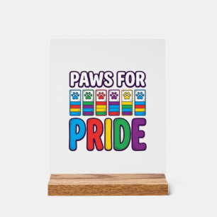Paws for Pride Regenboog Pootafdruk Huisdier Liefh Acryl Bord