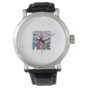 Paws for Pride Regenboog Pootafdruk Huisdier Liefh Horloge