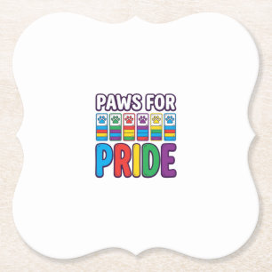 Paws for Pride Regenboog Pootafdruk Huisdier Liefh Kartonnen Onderzetters