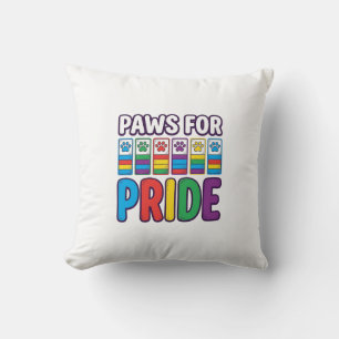 Paws for Pride Regenboog Pootafdruk Huisdier Liefh Kussen