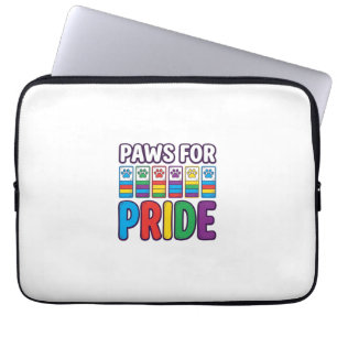 Paws for Pride Regenboog Pootafdruk Huisdier Liefh Laptop Sleeve
