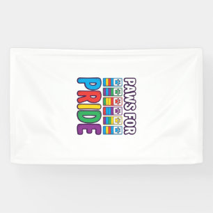 Paws for Pride Regenboog Pootafdruk Huisdier Liefh Spandoek