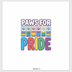 Paws for Pride Regenboog Pootafdruk Huisdier Liefh Sticker