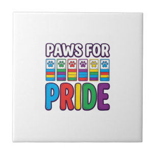 Paws for Pride Regenboog Pootafdruk Huisdier Liefh Tegeltje