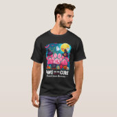 Paws For The Cure Borstkanker Bewustzijn Roze Lint T-shirt (Voorkant volledig)